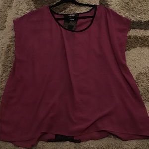 Magenta Short Sleeve with Lace Trim